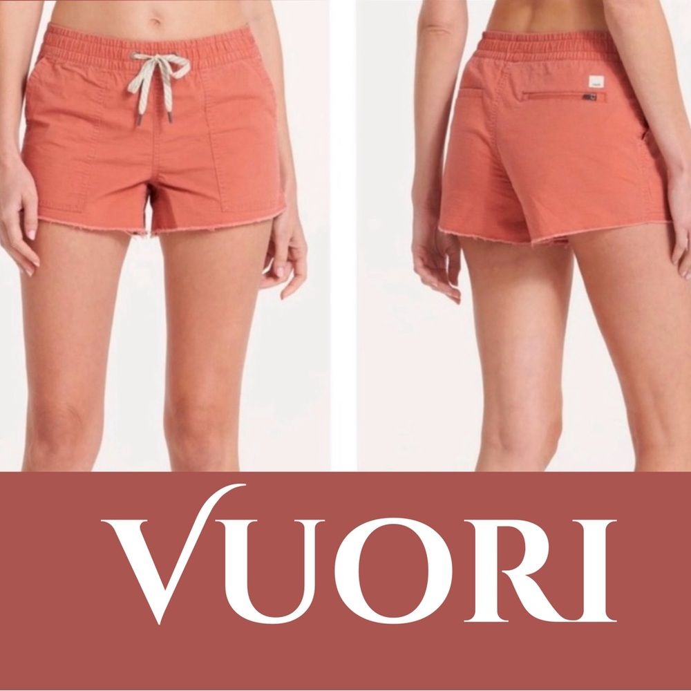Vuori Ripstop Shorts Cinnamon Elastic Waist Drawstring Athletic Outdoor Womens L